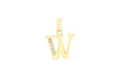 9ct Yellow Gold Zirconia  12mm x 13mm 'W' Initial Pendant