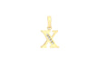 9ct Yellow Gold Zirconia  10mm x 13mm 'X' Initial Pendant