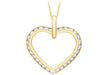 9ct Yellow Gold Channel Set Zirconia Outline Heart Pendant