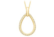 9ct Yellow Gold Zirconia Outline Teardrop Pendant