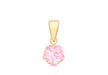 9ct Yellow Gold Pink Zirconia  Flower Pendant