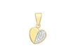 9ct Yellow Gold Zirconia  Half Pave Set Heart Pendant