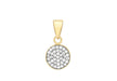 9ct Yellow Gold Pave Set Zirconia  Disc Pendant