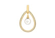 9ct Yellow Gold Pearl and Zirconia  Teardrop Pendant