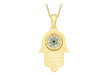 9ct Yellow Gold Zirconia  Evil Eye 'Hamsa' Pendant