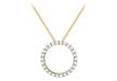 9ct Yellow Gold Zirconia  Set Circle Slider Pendant