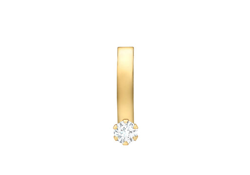 9ct Yellow Gold Zirconia  2mm urved Bar Pendant