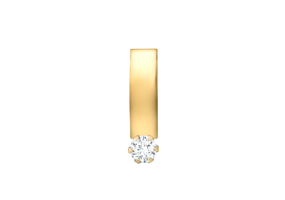 9ct Yellow Gold Zirconia  3mm urved Bar Pendant