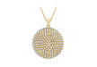 9ct Yellow Gold Zirconia  26mm Dome Pendant