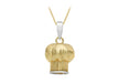 9ct 2-Tone Gold Chef's Hat Pendant