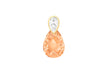 9ct Yellow Gold Orange and White Zirconia  Teardrop Pendant