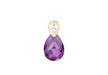 9ct Yellow Gold Purple and White Zirconia  Teardrop Pendant