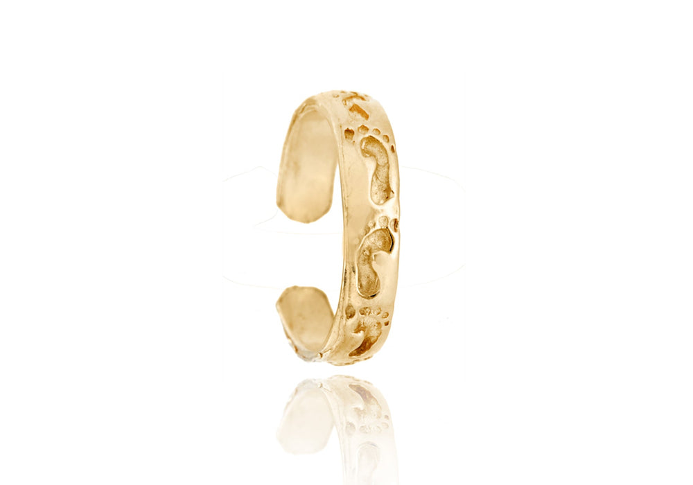 9ct Gold Footprints Toe Ring