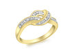 9ct Yellow Gold 0.12t Diamond Set Knot Ring