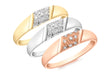9ct 3-Colour Gold 0.25ct Diamond Set of 3 Rings