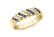 9ct Yellow Gold 0.10ct Diamond and Sapphire Ring