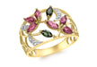 9ct Yellow Gold 0.05t Diamond Lotus Ring