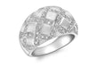 9ct White Gold 0.32t Diamond Satin Lattie Ring