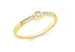 9ct Yellow Gold 0.12t Diamond Rubover Set Ring