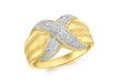 9ct Yellow Gold 0.03t Diamond Crossover Ring