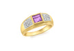 9ct Yellow Gold 0.07t Diamond and Amethyst Ring