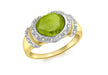 9ct Yellow Gold 0.11t Diamond and Peridot Ring