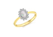 9ct Yellow Gold 0.03t Diamond and Opal Ring