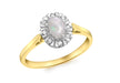 9ct Yellow Gold 0.08t Diamond and Opal Cluster Ring