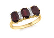 9ct Yellow Gold 0.02t Diamond and Garnet Ring