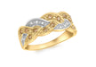 9ct 2-Tone Gold 0.26t Diamond and Champagne Coloured Diamond Ring