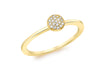 9ct Yellow Gold 0.05t Pave Set Diamond Round Shaped Ring