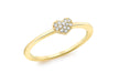 9ct Yellow Gold 0.05t Pave Set Diamond Heart Shaped Ring