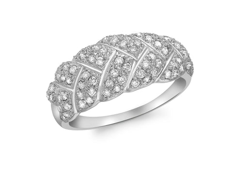 9ct White Gold 1.02t Diamond Dome Ring