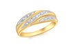 9ct Yellow Gold 0.04t Diamond Wave Ring