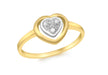 9ct 2-Colour Gold 0.05t Diamond Heart Ring