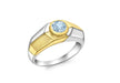 9ct White and Yellow Gold Blue Topaz Ring