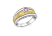 9ct Yellow and White Gold Amethyst Ring