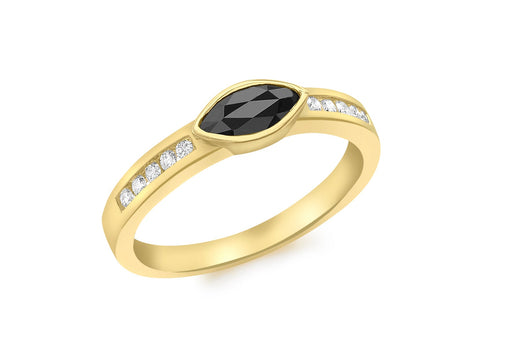 9ct Yellow Gold 0.15t Sapphire and Diamond Ring