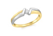 9ct Yellow Gold 0.07t Diamond Crossover Ring