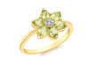 9ct Yellow Gold 0.08t Peridot and Diamond Flower Ring