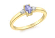 9ct Yellow Gold 0.05t Diamond and Tanzanite Ring