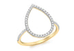 9ct Yellow Gold 0.20t Diamond Teardrop Ring