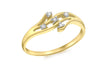 9ct Yellow Gold 0.03t Diamond Wave Ring