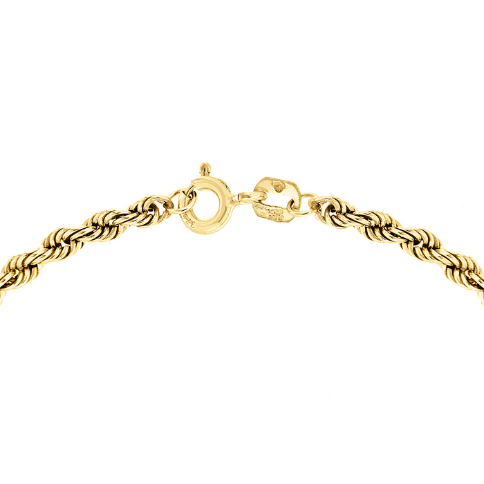 9ct Yellow Gold 100 Rope Chain Bracelet