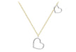 9ct 2-Colour Gold Hearts Necklace  43m/17"-46m/18"9