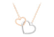 9ct 2-Colour Gold Interlocked Hearts Necklace