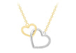 9ct 2-Colour Gold Interloked Hearts Necklace