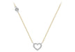 9ct 2-Colour Gold Zirconia  and Zirconia  Heart Necklace  46m/18"9