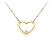 9ct 2-Colour Gold Zirconia  and Open Heart Necklace  46m/18"9