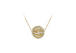 9ct 2-Tone Gold Diamond Cut Lace Style 15mm Orb Adjustable Necklace  41m/16"-44.5m/17.5"9